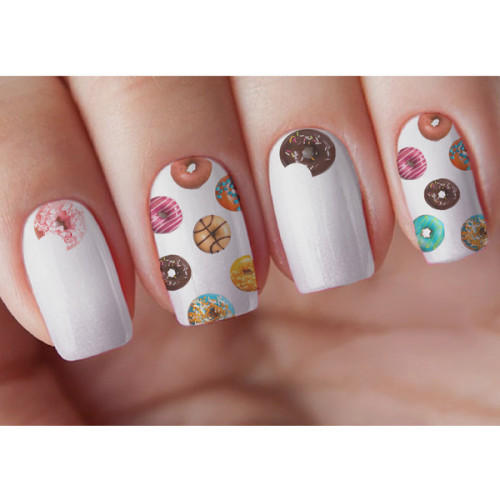 Donut Shop Nail Decal ❤ liked on Polyvore