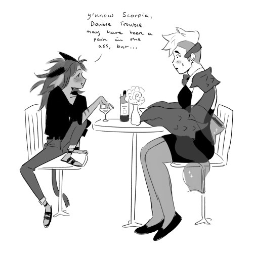 magimagali:imagined a scorptra date (set sometime after catra has grown/healed and patched things up
