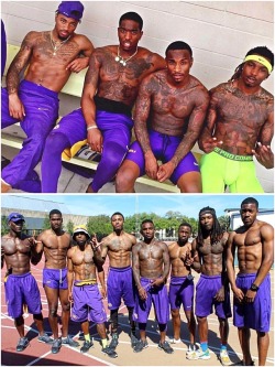 gottabefamous:  LSU Men’s Track Team  -Tremayne Acy -Da'Quan Bellard -Michael Cherry -Joshua Thompson