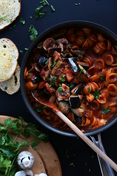 Orecchiette with Eggplant and Mushrooms