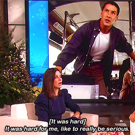 keanuincollars:Sandra Bullock talking about her crush on Keanu Reeves during filming