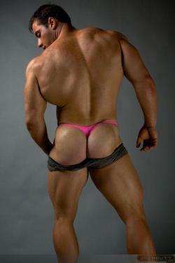 manthongsnstrings:  Always love a meaty ass in a pink thong 