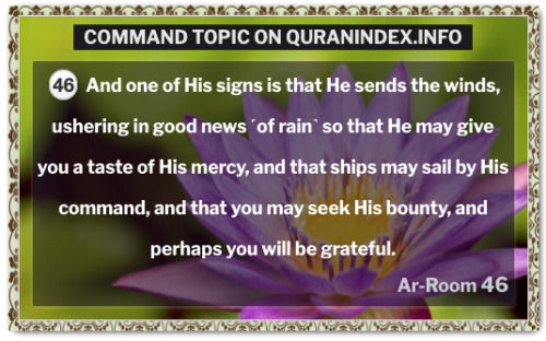Discover Quran Verses about #Command @ https://quranindex.info/search/command [30:46] #Quran #Islam
