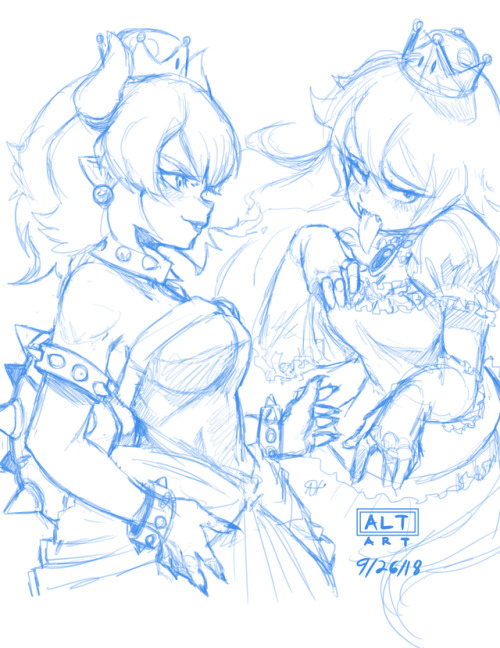alts-art: Bowsette and Boosette Sketches