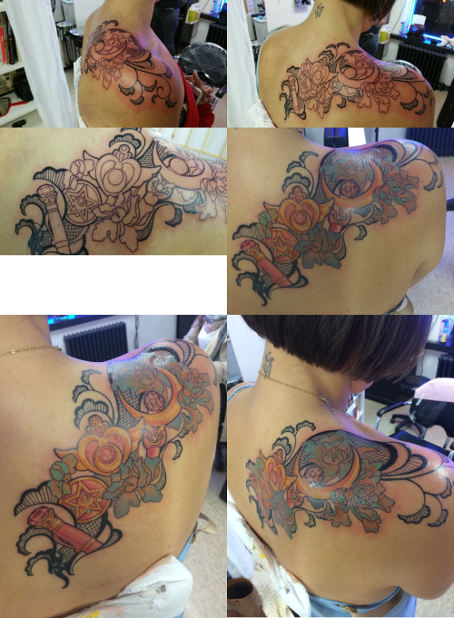 fuckyeahtattoos:  I had a tattoo on my lower back that I wanted covered up from way back when tribal tattoos were popular.  I took in a few pictures of what I wanted to my amazing artist, J.Lilly at Lucky Sister Tattoo in Toronto Ontario, and showed