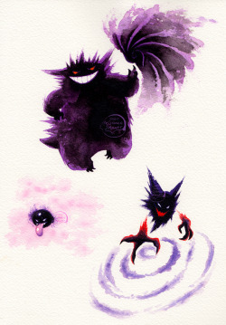 gracekraft: It’s been a while since I’ve updated the Johtodex project but it’s still going! And so today here is the Gengar line! In studying old artwork for these three, I realizes I really miss old school Gengar art where he’s dramatically shaded