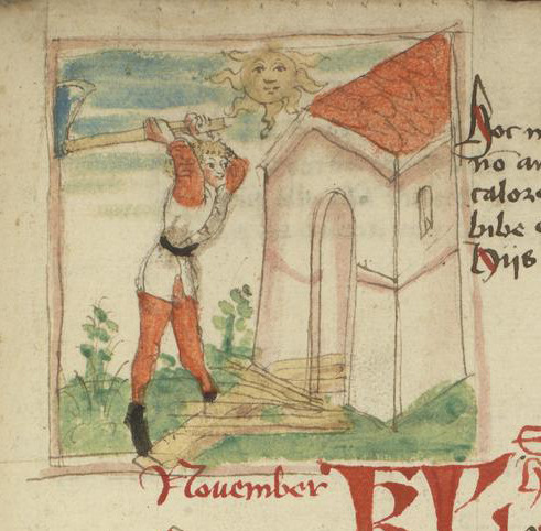 Happy November! Chopping firewood is the Labor of the Month this month, as presented in LJS 449, a 1