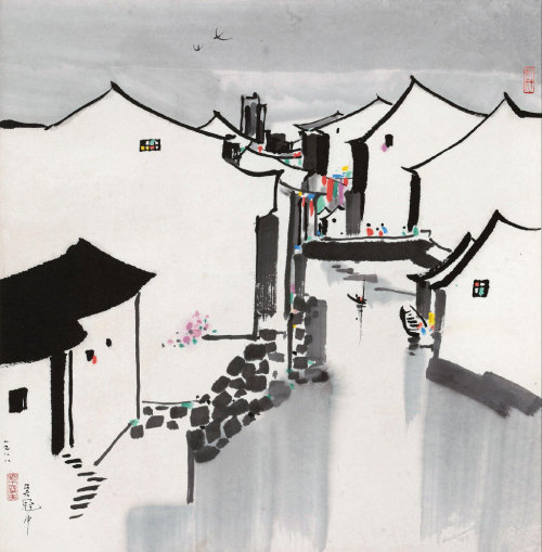 中國畫家 吳冠中（1919—2010）The Chinese painter Wu Guanzhong (1919—2010)