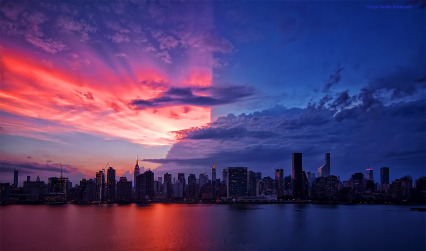  Stunning sunset between the storms tonight in NYC.   				Inga&rsquo;s Angle