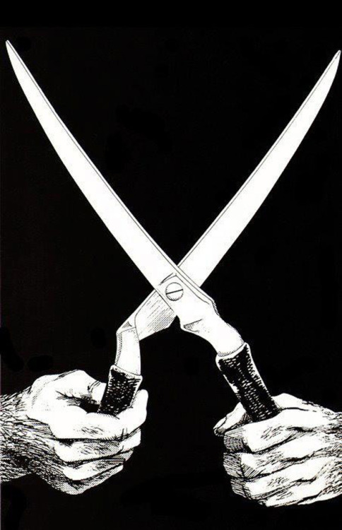 Raymond Pettibon aka Raymond Ginn (American, b. 1957, Tucson, AZ, USA) - Shears from Cover Art for B