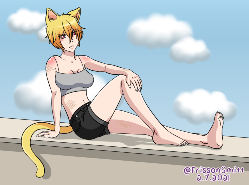This is sort of a redraw of my first ever deviantART from my old account. I have a few cat girls I d