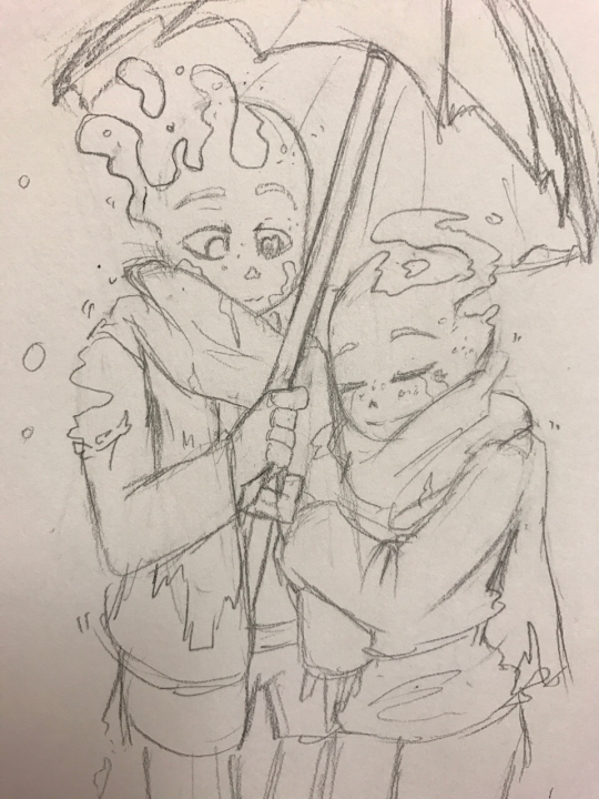 Occasional Sketches~, drawing-prompt-s: Two people sharing a scarf for...