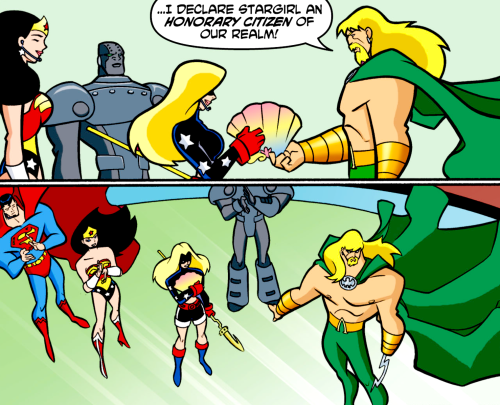 dailydccomics:Aquaman and Stargirl get through their differences: a short storyJustice League Unlimi