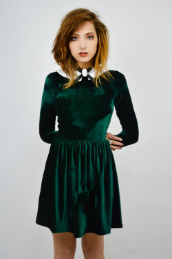 Green Velvet Dress 