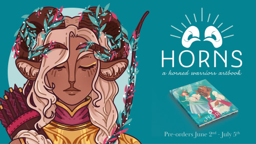 dames-zine: Horns is an artbook featuring 40+ artists around one theme: horned warriors! Satyrs, dem