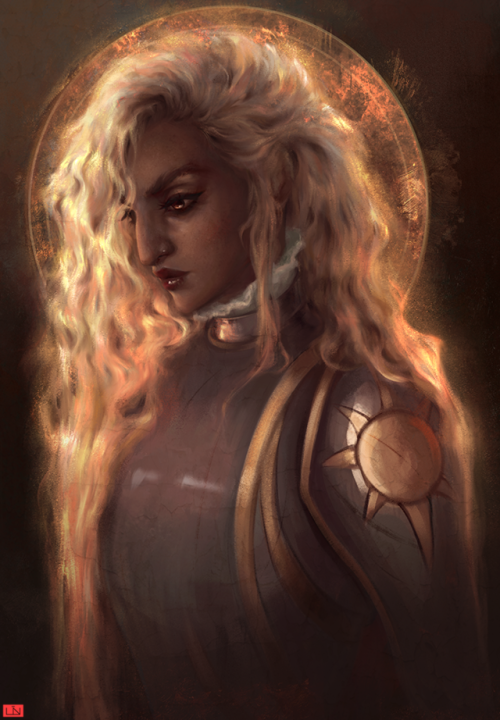 mindlesslyred:Started a Religious Art of Exandria series. First one is Sarenrae.