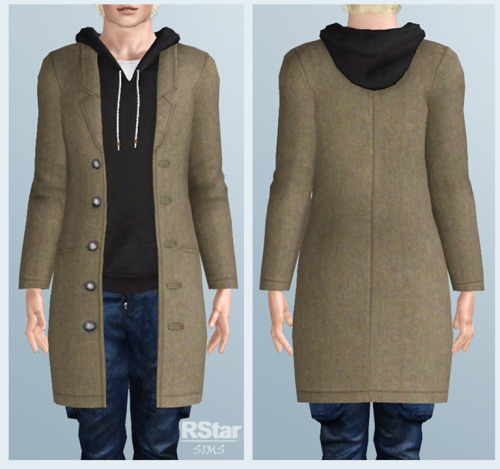 rstarsims3: Ladies have their coat, so why not make one for gentlemen as well?!► Luka Coat with hood