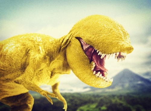 puppylovesquared:  dennys:  When life gives you lemons, combine their DNA with a prehistoric mosquito that was preserved in amber and create the Tyrannosourest Rex.  It’s been a while since dennys got me to say what the fresh fuck 