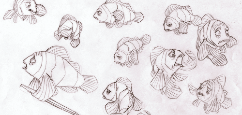 mickeyandcompany:  Concept art for Finding Nemo (adapted from Oh My Disney)