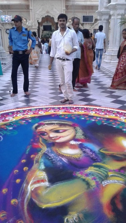 Beautifull Rangoli at ISKCON temple at Vrindavana, at Diwali festival this year