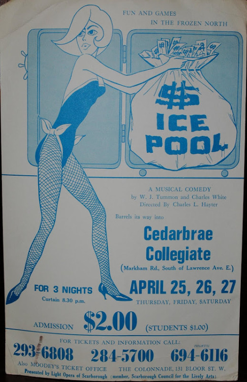 A Friday flashback to our 1967 production of ICE POOL. (In honour of the polar vortex!)