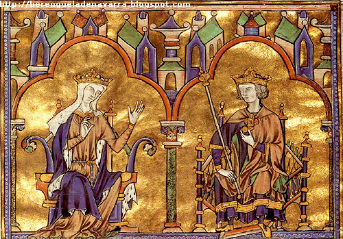 jeannepompadour:Blanche of Castile and her son Louis IX of France, miniature from the Psalter of St.