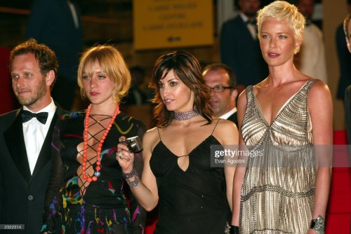 chloe sevigny, gina gershon, and connie nielsen at the cannes premiere of demonlover, 2002