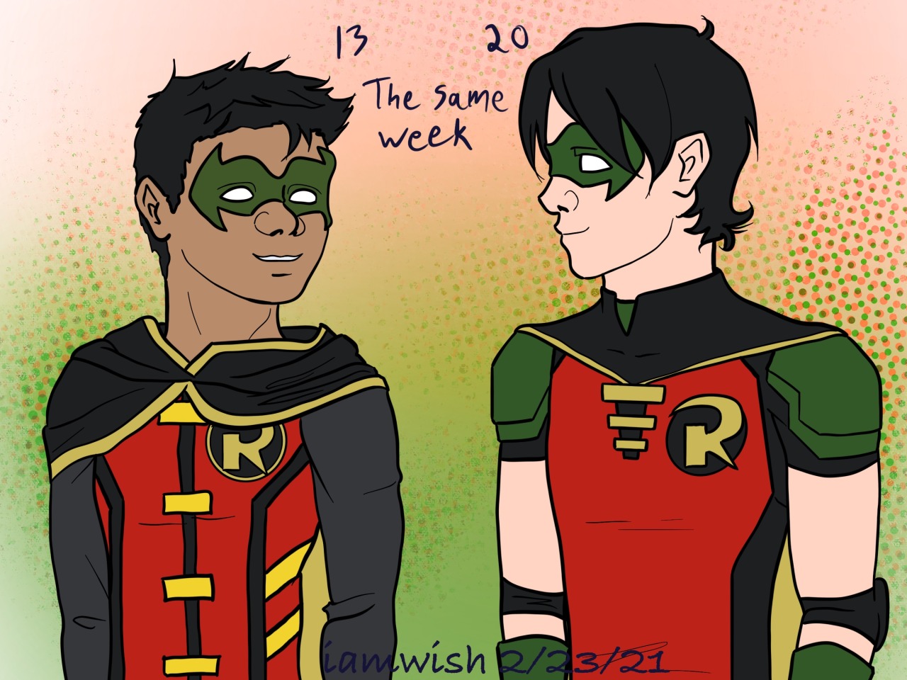 I was thinking about how Tim and Damian being Robin at the same time is The Actual Best, but I still like Tim as Red Robin. 