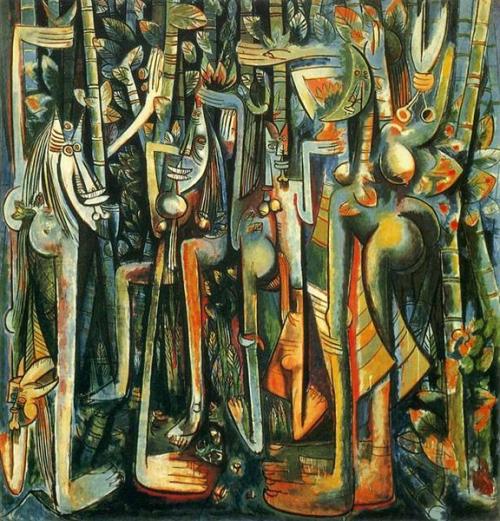 The Jungle, 1943by Wilfredo Lam (Surrealist; Cuban, 1902 - 1982)
