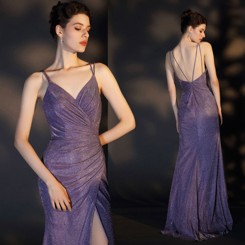 eDressit Sexy Spaghetti V-Cut High Slit Shiny Party Evening Dress (02204706)