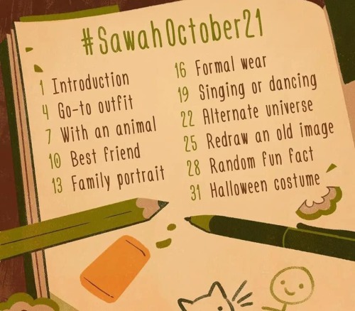  Oct 25 of @sawah_draws ’s OC tober prompts.I can’t find her old designs in high school 