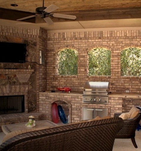 Traditional Porch - Front YardLarge Elegant Concrete Porch Photo With A Roof Extension