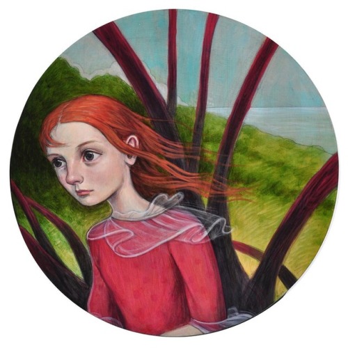 “Headwind “ acrylic on 14” diameter wood panel. Available @rotofugi gallery