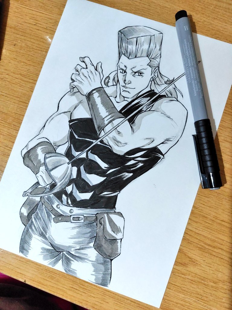 jean pierre polnareff (jojo no kimyou na bouken and 1 more) drawn