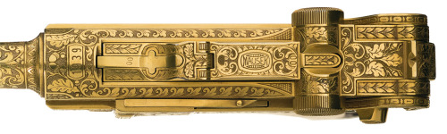 A cased, gold plated, and engraved Luger pistol presented to German Ambassador Franz Von Pappen by F