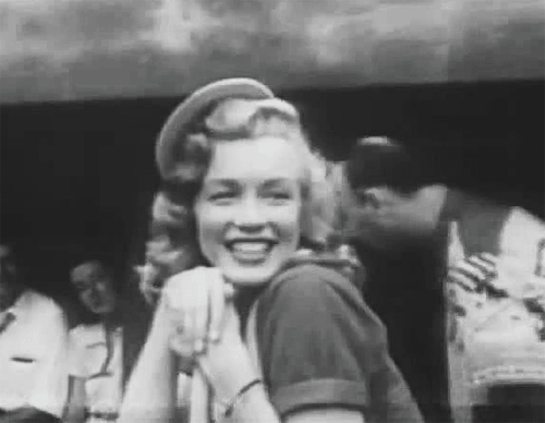 mostlymarilynmonroe:  Marilyn at the Movie Star World Series Baseball Game on July 9, 1949, at Wrigley Field in Chicago, IL . 