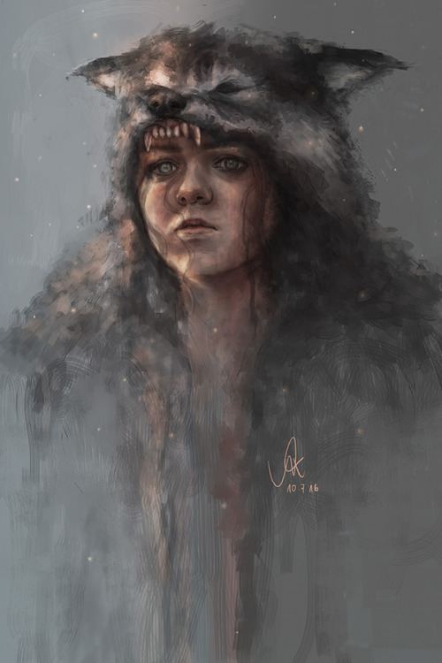 gameofthrones-fanart:  Winter has arrived: Awesome Digital Painting of Arya Stark by NjahliiLike us on Facebook
