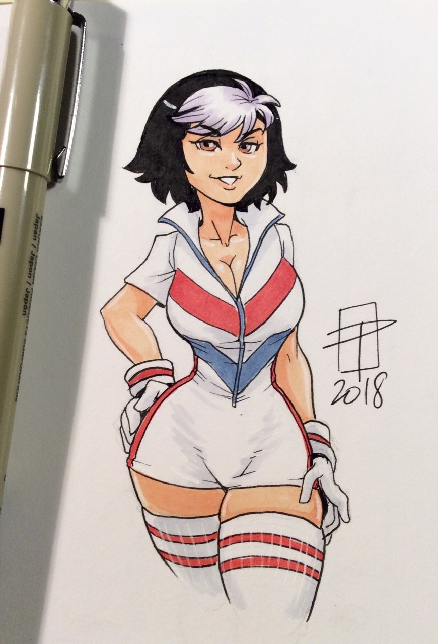 callmepo: Tiny doodle of Gogo in a speed suit.  All scientists like speed suits,