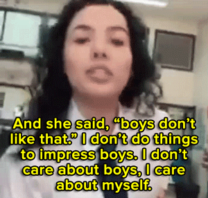 poetrylesbian:this-is-life-actually:Watch: Faith’s school lectured girls about makeup and “sexy self