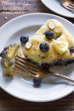 foodffs:  Deep Dish Blueberry Almond Pancakes