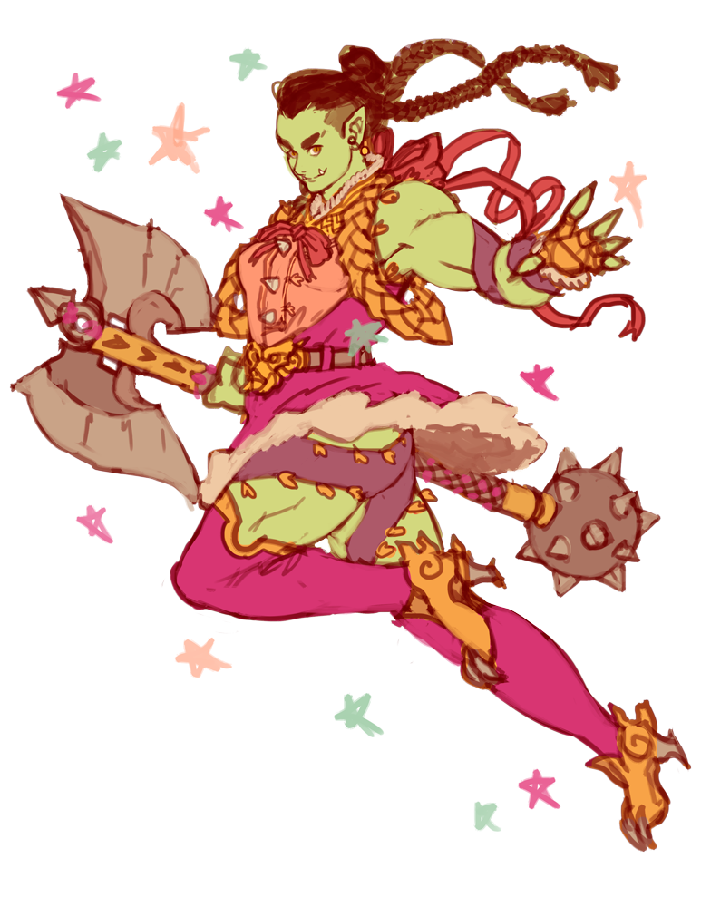 nekowhatsit:  regourso:  Orc buff magical girl for vanillycake  This needed to be