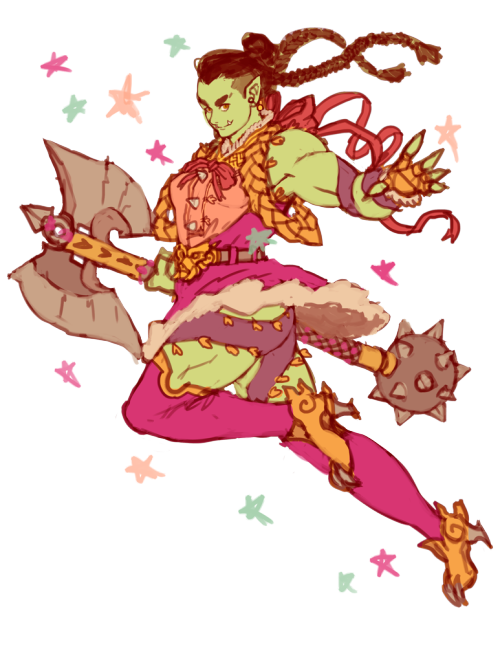 nekowhatsit:  regourso:  Orc buff magical girl for vanillycake  This needed to be shared with the world 