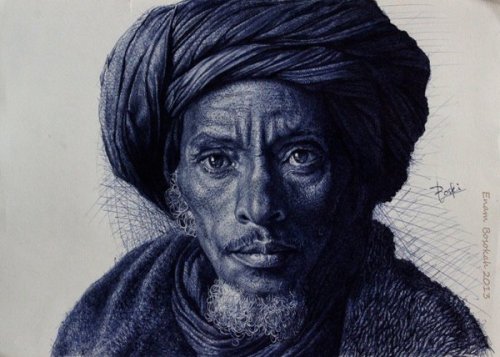 asylum-art-2: Enam Bosokah: Incredible Photorealistic Ballpoint Pen Drawings Facebook, on BehanceArt