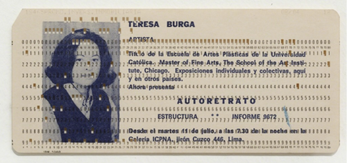 RIP Teresa Burga, a pioneering media artist from Iquitos, Peru who presaged new media, algorithmic a