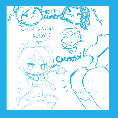 asknikoh:  27/01/15 stream requests WITH SPECIAL GUEST: CARMESSI! part ½ Theme: Characters from kids media.  yup yup it was fun x3