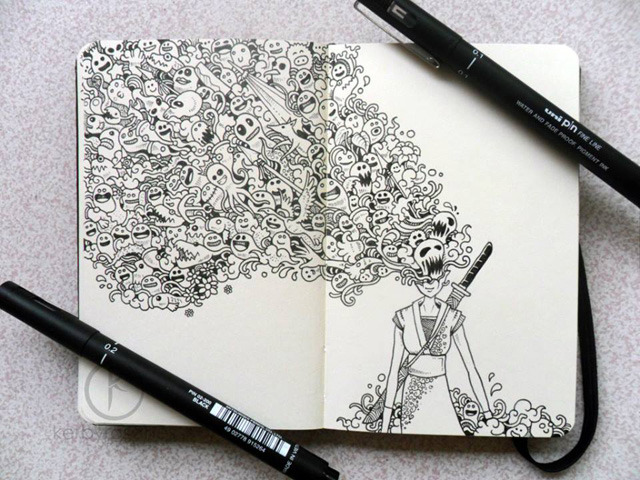 unknowneditors:  Philippines-based illustrator Kerby Rosanes proves that doodling