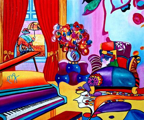 Peter’s Piano Inspired by Peter Max Interior Painting by Madison Moore