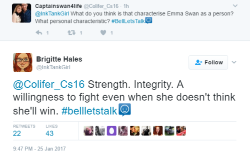 swan-jones-hero: Brigitte Hales tweets on CS, Emma and Hook  x x x x x x x x x x x x x