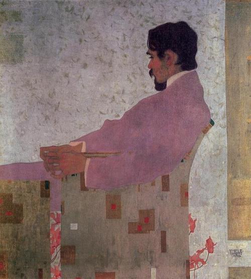 artist-schiele: Portrait of the Painter Anton Peschka, 1909, Egon Schiele Medium: oil,canvas