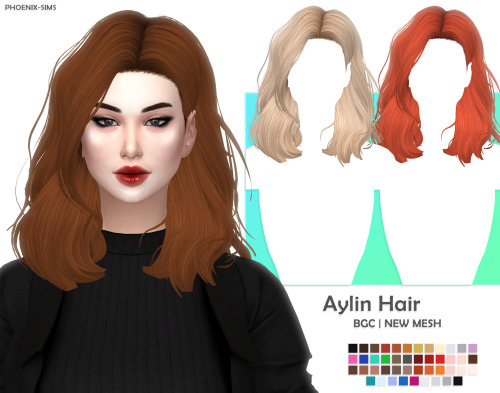 Emilia Hair ❣️New Mesh45 SwatchesBase Game CompatibleAll LodsDOWNLOAD (free with no ads!) Jada Hair 